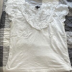 J. Crew White Eyelet Lace Women's Top